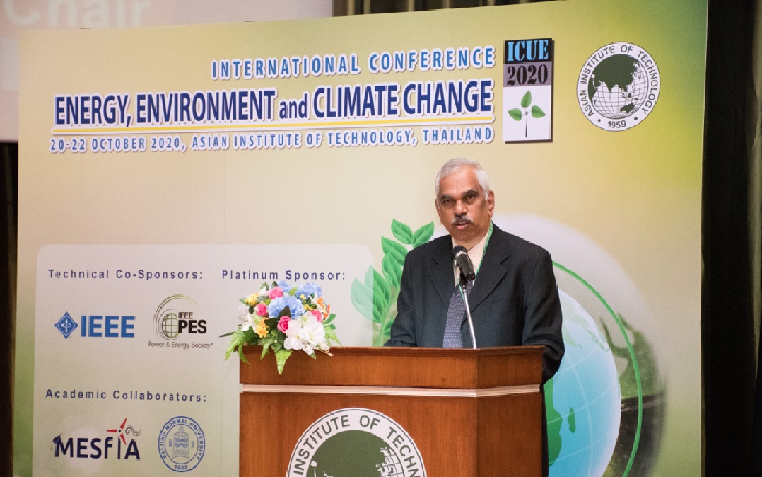 Welcoming participants at the International Conference Energy, Environment and Climate Change (ICUE 2020) at the Asian Institute of Technology, Thailand, 20 – 22 October 2020